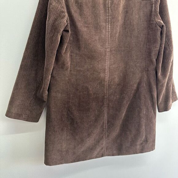 J. Crew Women’s Dark Brown Corduroy 4 Button Collar Y2K 90s Chore Coat - Picture 9 of 12